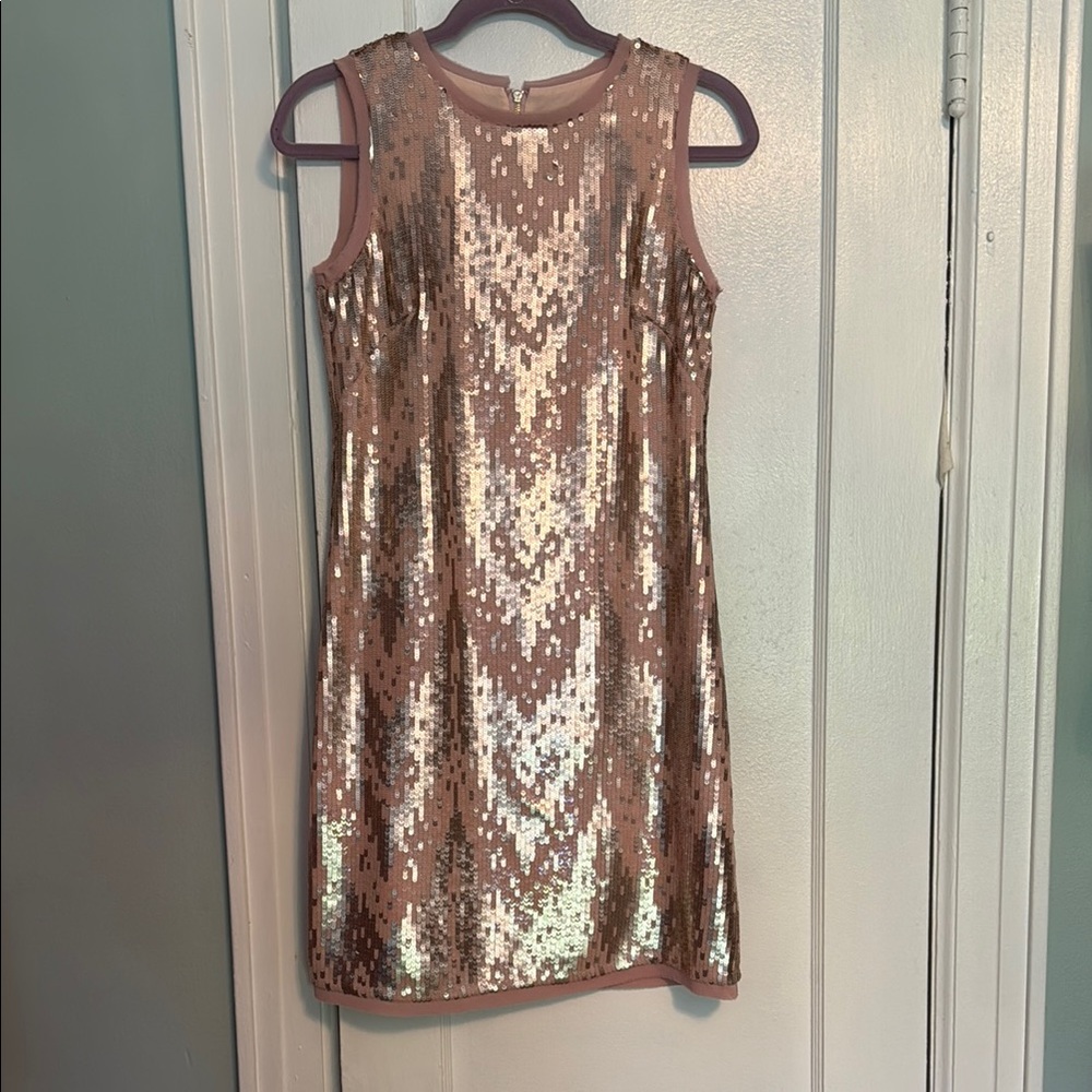 Sequin Sleeveless Dress - Gold